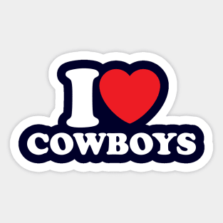 I Love Cowboys Sticker